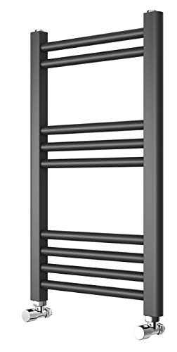 Requena Heated Towel Rail Anthracite Grey Bathroom Ladder Radiator - Straight, 650x400