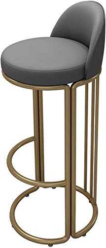 Barstools Bar Stools Gray,Kitchen Breakfast Bar Stools, Dining Chairs For Kitchen Restaurant Pub,Café Bar Counter Stool,Chair With Backrest And Footrest, Faux Leather Upholstered Seat, Gold Iron Leg