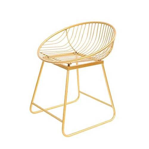 Retro Tall Barstool Counter Height Chairs Footrest High Stools Kitchen Dining Pub Metal Barstools Breakfast Stool with PU seat cushion Max Load 150kg (Color : Gold, Size : 45CM)