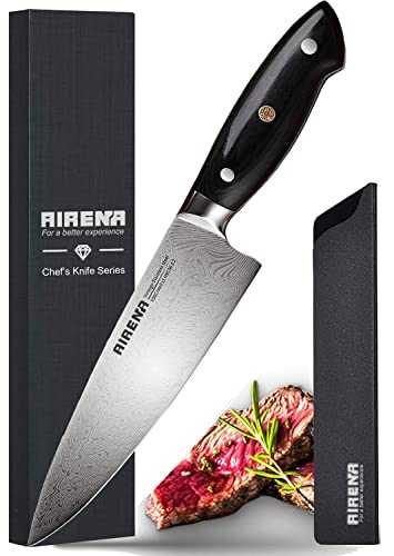 AIRENA Chef's Knife - 8 Inch Pro Kitchen Knife, German Stainless Steel Professional Kitchen Knives with Ergonomic Handle, Ultra Sharp-Best for Home Kitchen and Restaurant