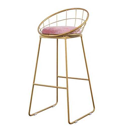 Modern Dining Chairs High Stool, Barstools Chair Gold Metal Legs Footrest Counter Height Kitchen Side Chair, Cafe Restaurant Bar Stools, Max Load 150kg