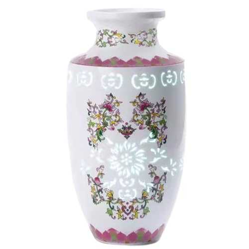 9.1" Chinoiserie Ceramic Vases Hollow Craft Chinese Porcelain Vase, Handmade Decorative Vases, Vintage China Bottle Living Room Bookshelf Table Centerpiece Vase