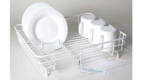 White Plastic Coated Medium Dish Drainer