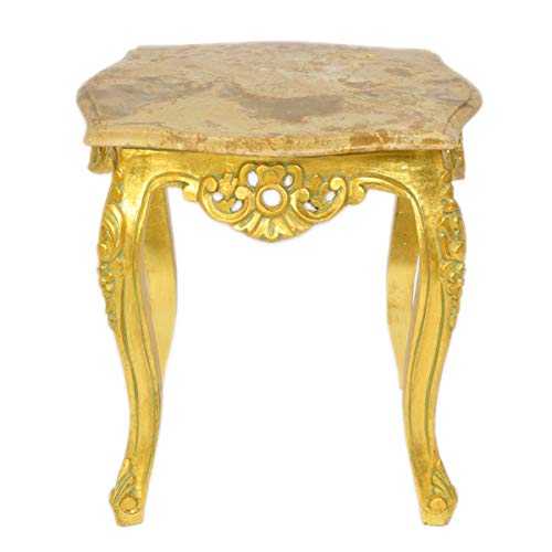Casa Padrino Baroque side table gold with cream marble slab 55 x 55 cm x H 55 cm