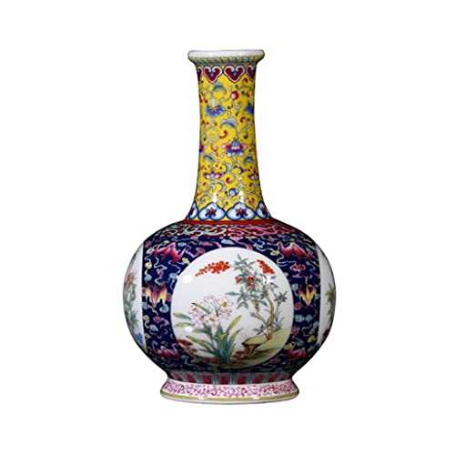 Ceramic Vase Decoration Living Room Handmade Antique Enamel Fu New Chinese Home Decoration