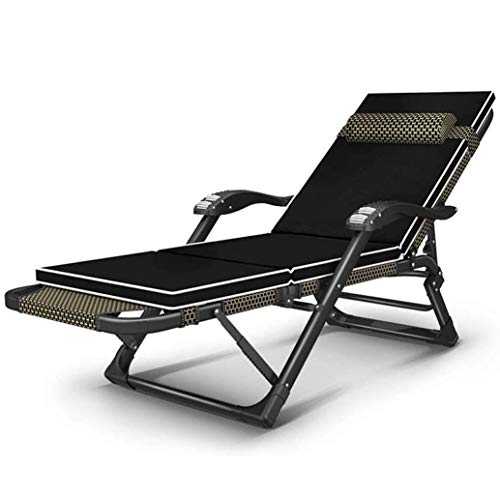 YANGSANJIN Reinforced And Durable Recliner Simple Folding Bed Lazy Backrest Household Leisure Chair,Upgrade massage armrest For Garden Office Patio Beach