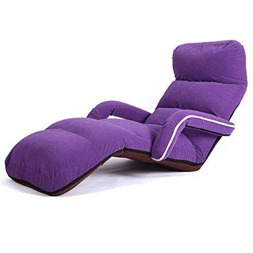 Lsrryd Load Bearing 100kg Game Chair Floor Chair 5-speed Adjustment With Armrests Comfortable Without Legs Lazy Couch Multi-function Gaming Floor Folding (color : PURPLE)