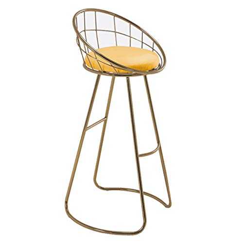 Modern Barstool Kitchen Counter Height Bar Chair,Fabric Upholstered Seat Kitchen Chair with Gold Plating Metal Legs for Living Room/Bedroom/Cafe/Vanity