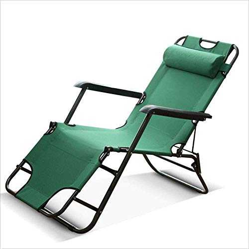 Useful Recliner/Folding Chair Portable Metal Multi-function With Armrests Modern Casual Designer Chair Green Color