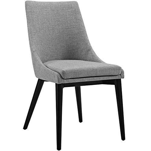 Modway Viscount Mid-Century Modern Upholstered Fabric Kitchen and Dining Room Chair in Light Gray, One