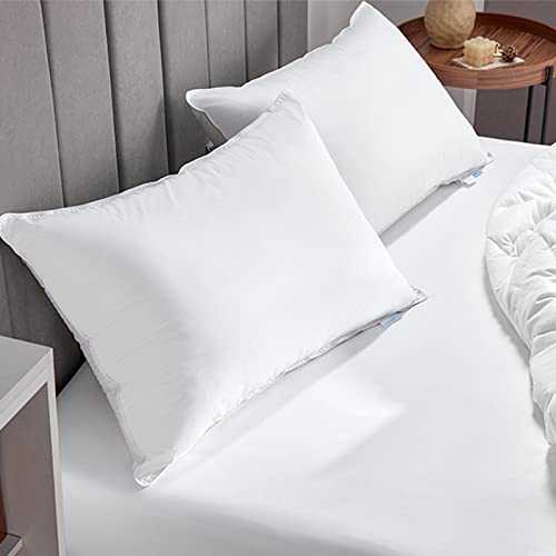 Wavve Pillows 2 Pack,Hotel quality with 100% cotton fabric,Hypoallergenic 40x80 Bed Pillows for Neck Support, Firm Sleeping Pillows for Side Sleepers,Down Alternative Fluffy/Soft,White 40 x 80 cm