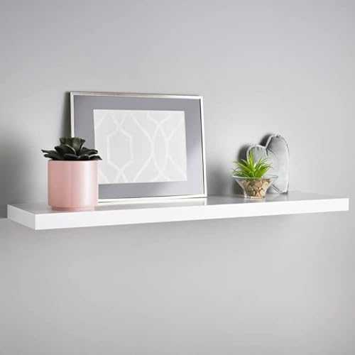 AJ 100 cm Photo shelf ,Wall Floating Shelf ,Picture shelf White W100 x D24 x H4cm