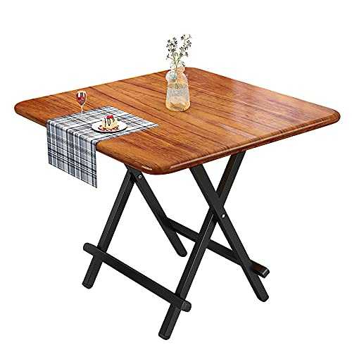 Rukulin Portable Foldable Dining Table Kitchen Table Space Saving Drop Leaf Dinner Table Motorhome Table (Brown)