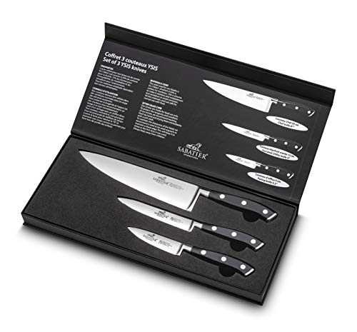 Lion Sabatier YSIS Chef Set, Paring Knife 9cm, Utility Knife 13cm, Chef Knife 20cm