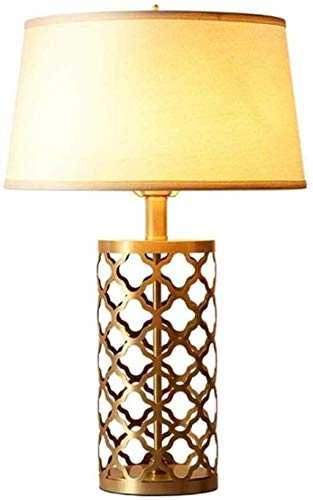 WANGXIAOYUE Desk lamp Simple Table Lamp Bedside Table Lamp with Shade and Antique Brass Base Bulb Included Table lamp