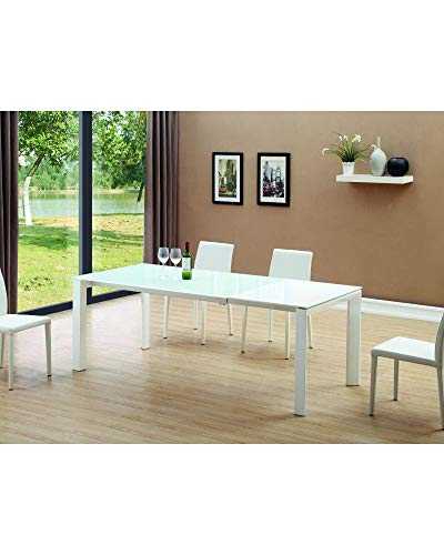 Extendable dining table white Iraia 140/200 cm