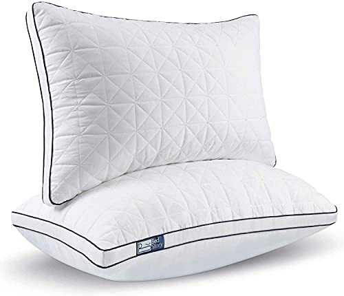 BedStory Pillows pack of 2, Bed Pillows for Neck Pain, Hypoallergenic Hotel Quality Neck Pillows for Sleeping with Velvet Down Alternative Filling, Side/Back/Stomach Sleepers, 42 x 70 cm