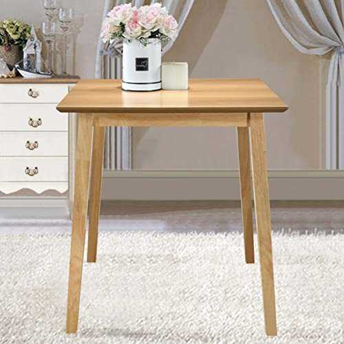 GOLDFAN Wood Dining Table Small Kitchen Table Square Table for Dining Room 70cm (Only Table)
