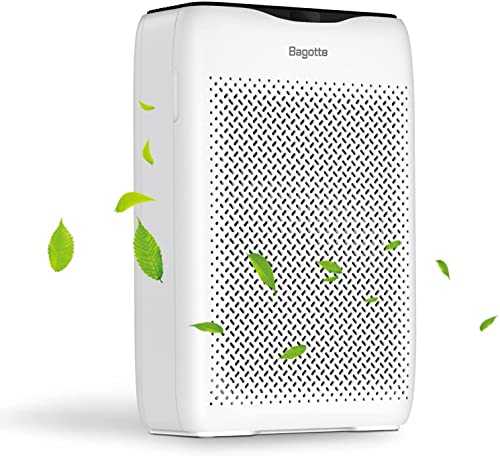 Bagotte Air Purifiers for Home, 25dB Quiet Air Cleaner with H13 True HEPA Filter, CADR 210m³/h, Removes 99.97% of Pollen, Allergens, Smoke, Odors, for Bedroom, Office, 4 Speeds, Timer