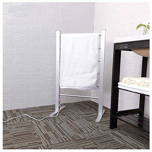 Towel Warmers, Heated Towel Rail Freestanding or Wall Mounted Electric Towel Drying Rack Aluminum Alloy Home Bathroom Heated Towel Rail Radiator, 100w, 52 X 39 X 90 CM(Size:220V)