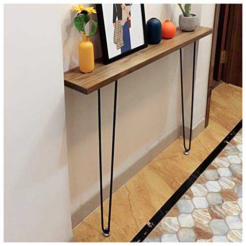 AIZYR Rivet Hairpin Console Table with Black Metal Legs, Hallway Console Sofa Table for Living Room Bedroom,90 * 20 * 80CM