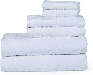 mds Towels Sets 100% Cotton 500GSM Highly Absorbent Quick Dry Bathroom Towels for Home, Kitchen, Hotel & Spa (2 Bath Towels, 2 Hand Towels and 2 washcloths) White