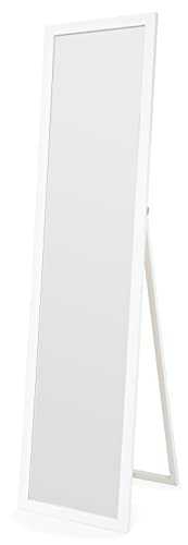 Home Selections Full Length Wooden Freestanding Cheval Mirror, 35x140cm, White