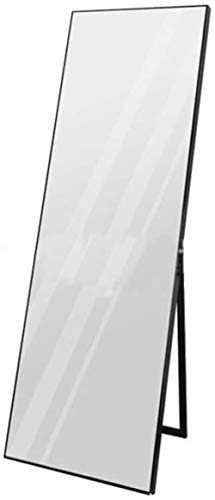 GUOJINE Large Full Length Free Standing Cheval Floor Mirror Rectangle Dressing Mirror Boutiques Simple Full-length Mirror Black Folding Bracket Floor Mirror Bedroom Locker (Size : 60 * 180CM)
