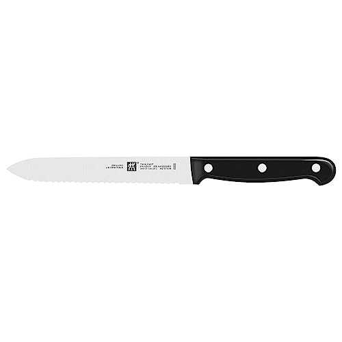 1002163 Utility Knife, Blade length: 13 cm, Serrated blade, Special stainless steel/Plastic handle, Twin Chef, Silver/Black