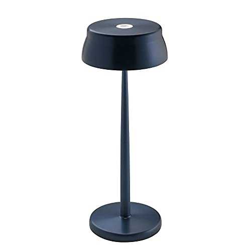 Zafferano - Sister Light Dimmable LED Table Lamp, IP65 Protection, Indoor/Exterior Use, USB Charging, H32.8 cm – Anodized Blue