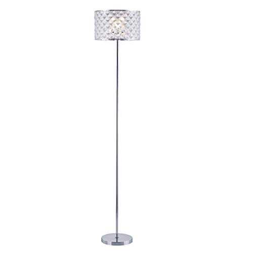 Floor Lamps for Living Room, Bedroom, Floor Lamp with Chrome Base and Glittery Lampshade