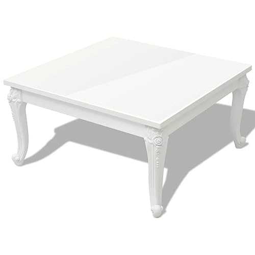 vidaXL Coffee Side End Couch Table High Gloss White Modern Design Living Room