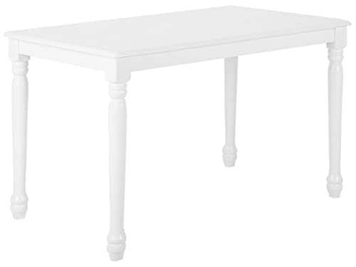 Beliani Vintage Retro Cottage Wooden Dining Room Table Rectangular 120 cm White Cary