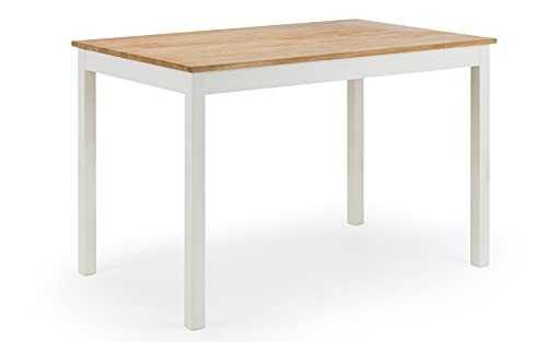 Julian Bowen Coxmoor Rectangular Dining Table, White & Oak, Wood, 118 x 75