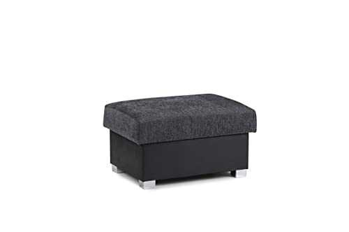 Honeypot - Sofa - Shannon - 3 Seater - 2 Seater - Armchair - Swivel chair - Corner - Black - Fabric (Footstool)