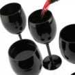 Unique Hand Blown Black Wine Glasses Black Glass (Set of 4)