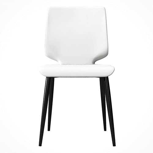CESULIS Soft Nordic Dining Chair Ins Simple Modern Minimalist Dining Table Chair Backrest Black Leather Chair Restaurant Dining Chairs (Color : White)