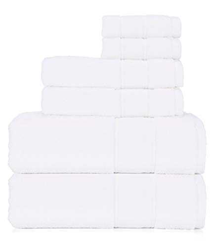 Ralph Lauren Sanders Towel 6 Piece Set - White - 2 Bath Towels, 2 Hand Towels, 2 Washcloths