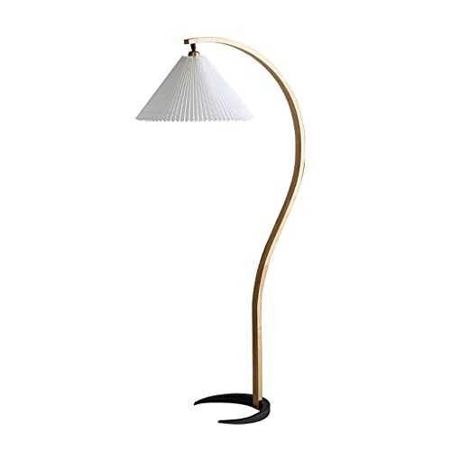 Floor Lamp Standing Light Vertical Lamps Lights Floor Lamp With Retro Pleated Umbrella Lampshade Modern Standing Lamp 59in LED Tall Lamp For Bedroom,Living Room,Antique Style Floor Lamps Indoor Lighti