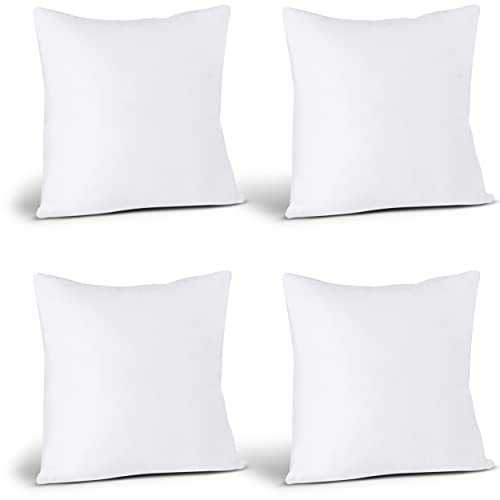 Utopia Bedding Throw Pillows Insert (Pack of 4, White) - 16 x 16 Inches Bed and Couch Pillows - Indoor Decorative Pillows