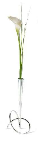Black+Blum Flower Loop Vase | Modern Minimalistic Decorative Flower Holder Handcrafted Fibonacci Inspired Shape Design for Home Decor, Stainless Steel