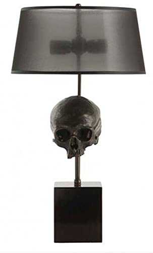Casa Padrino Luxury Table lamp Skull Black/Brass Finish Antique - Light lamp - Table lamp Table lamp Stool Light
