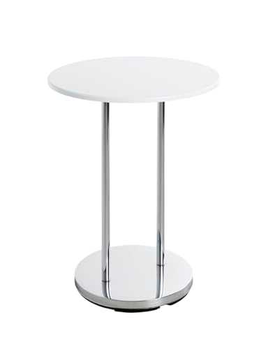 HAKU Möbel Side table, MDF, chrome-white, Ø 40 x H 55 cm