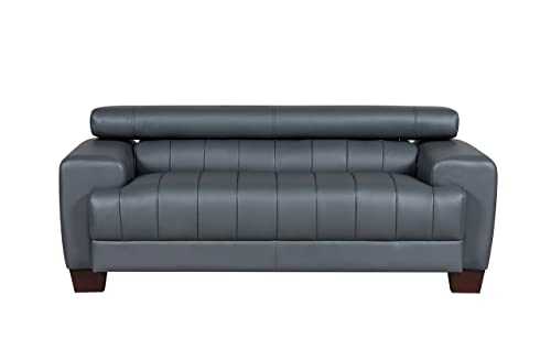 Milan leather sofa collection (GREY, 2 SEATER)