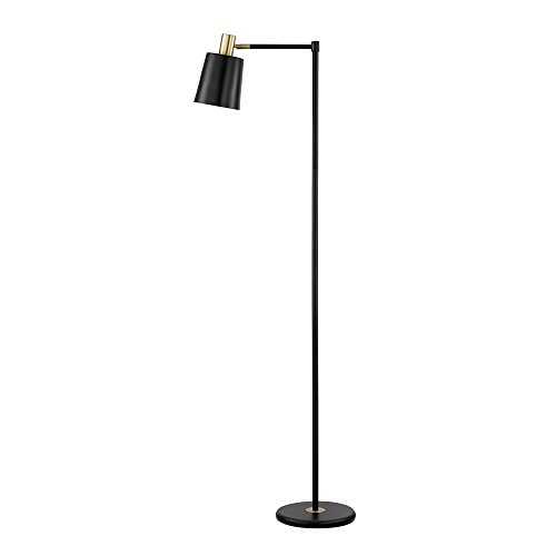 Globe Electric Lex 60" Floor Lamp, Black Finish, Gold Accents 12916, Metal, W