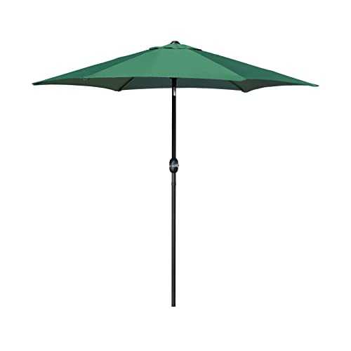 CLIPOP Outdoor Garden Parasol 2M Parasol Umbrella with Crank and Tilt,UV Protection, Market Table Parasol for Outdoor, Garden, Patio, Beach (Green)