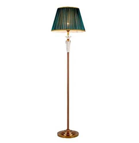 Lamp Stand Floor Lamp Standing Light Metal Floor Lamp Crystal Floor Light Fabric Lampshade Standing Lamp Reading Lamp for Living Room Office and Bedroom Standing Lamp