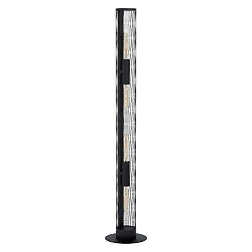EGLO Floor lamp Redcliffe, 4 light standing lamp in industrial style, black metal living room lighting with foot switch, E27 socket