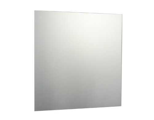 Reflex Sales & Marketing Ltd. 60 x 60cm Plain Frameless Square Bathroom Mirror with Chrome Effect Metal Spring Loaded Wall Hanging Fixing Clips