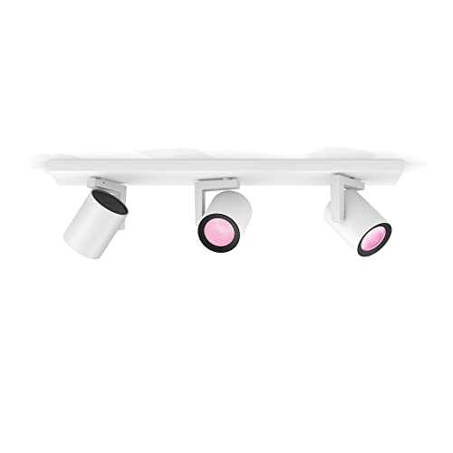Philips Hue Argenta White & Colour Ambiance Smart 3X Ceiling Spotlight Bar LED [GU10] with Bluetooth, White. Works with Alexa, Google Assistant and Apple HomeKit.